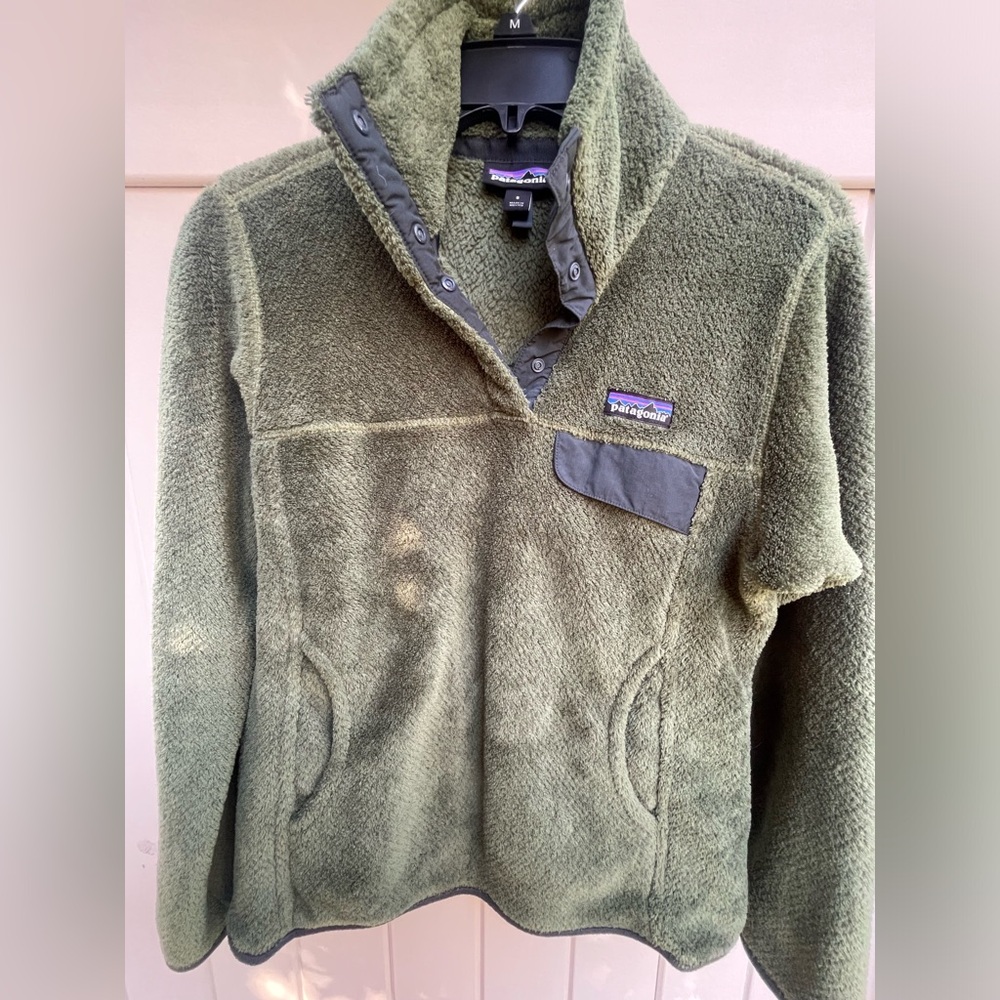 Patagonia Olive Green Retro Pile Sweater